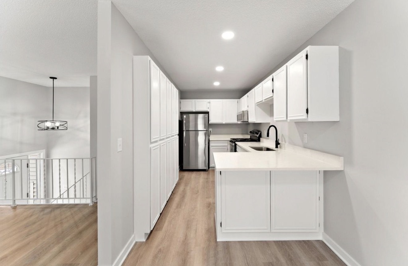 Modern White Kitchen with Island