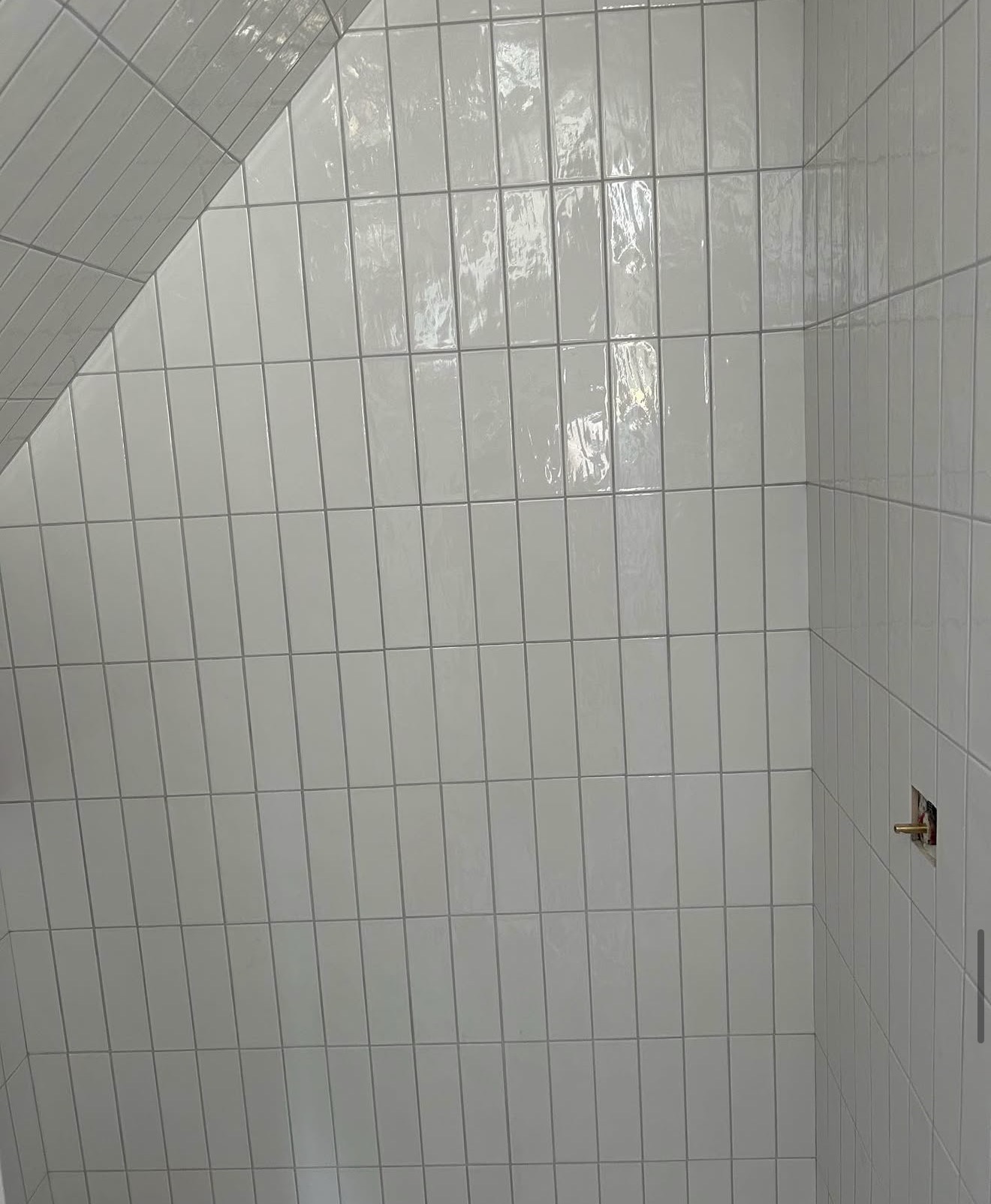 White subway tile shower