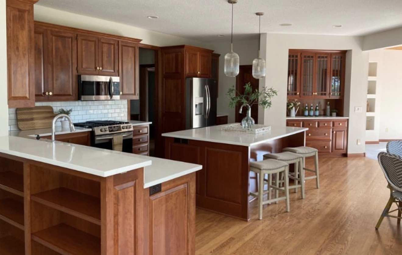 Cherry kitchen with island