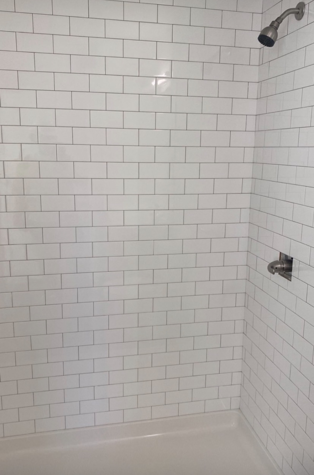 Subway tile shower surround